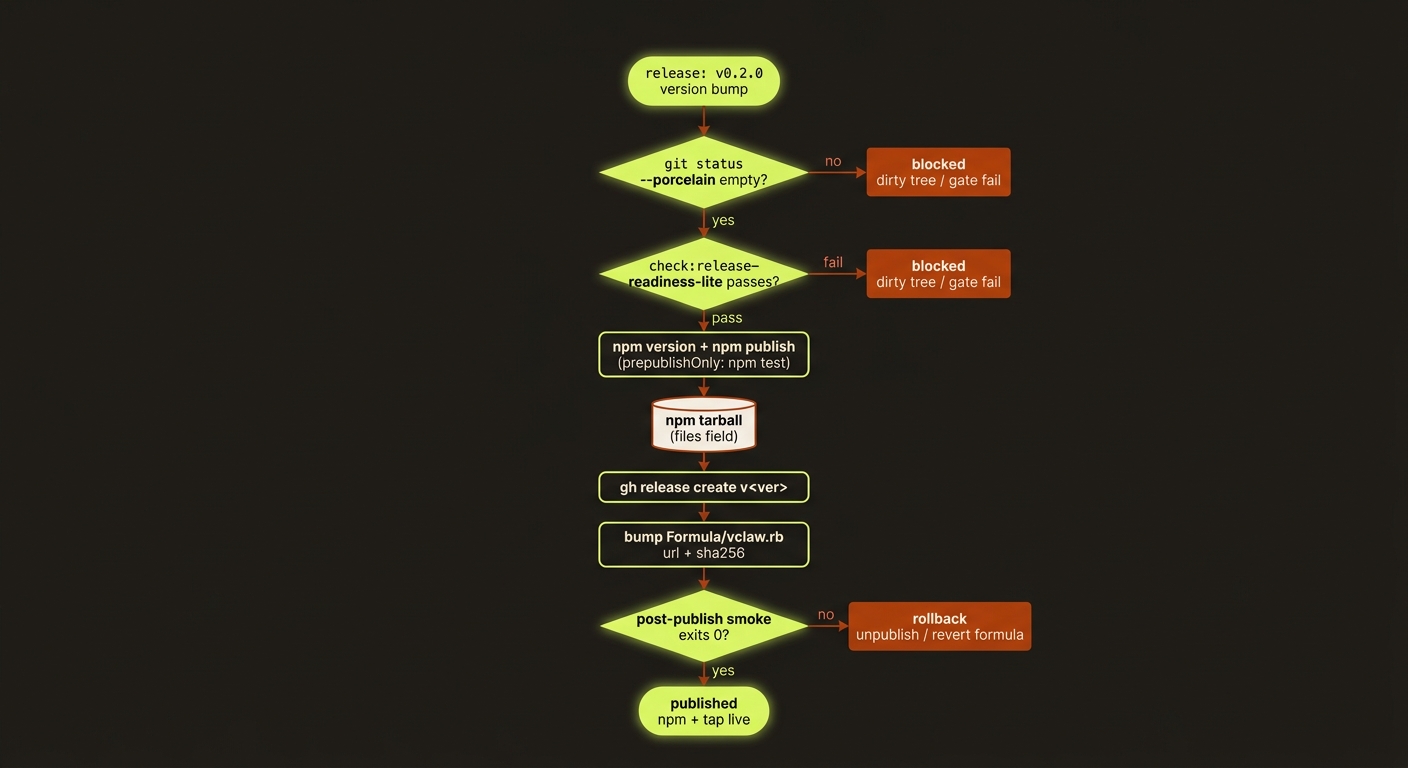 the publish state machine: ready/published versus blocked, and the checkpoint transitions documented on the page