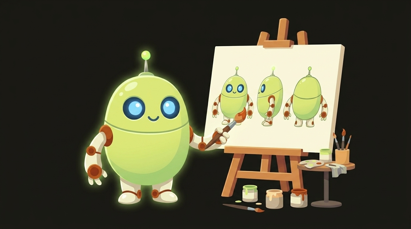 Clawbot, the videoclaw mascot, illustrating characters