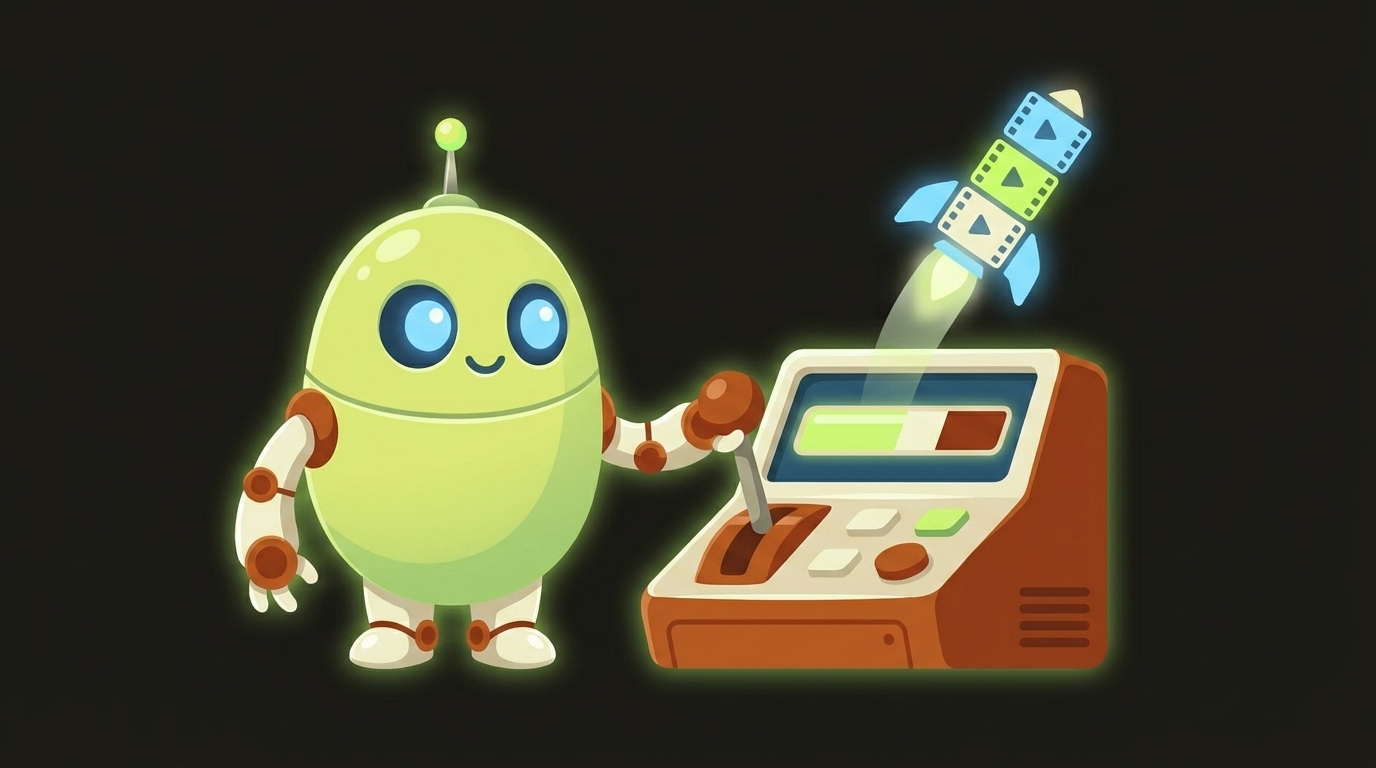 Clawbot, the videoclaw mascot, illustrating execution