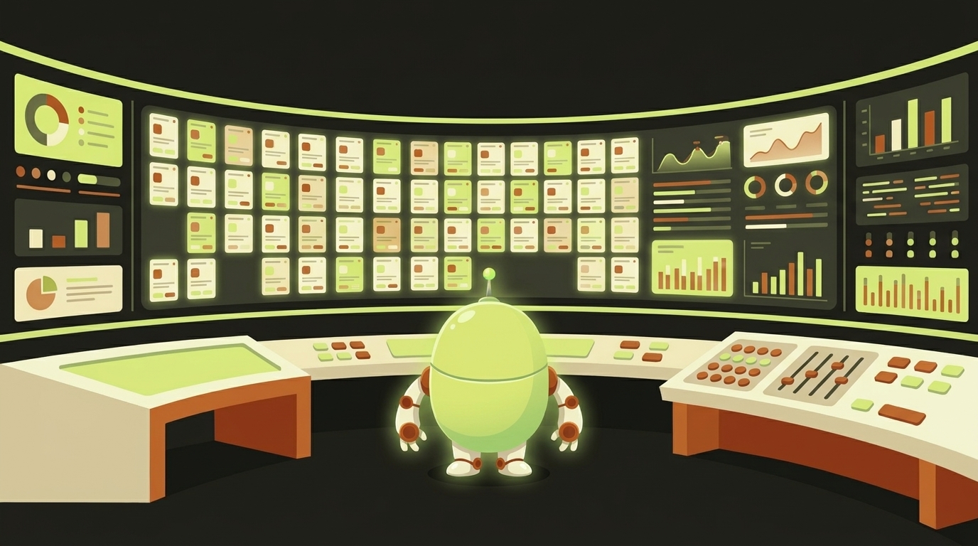 Clawbot, the videoclaw mascot, illustrating portfolio ops